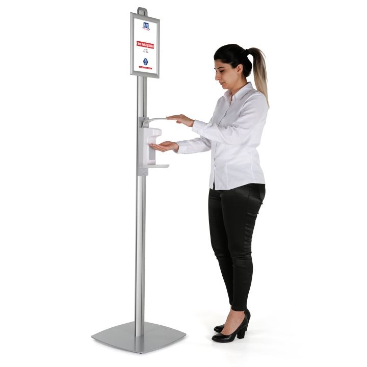 Напольная стойка с автоматическим дозатором для дезинфекции рук